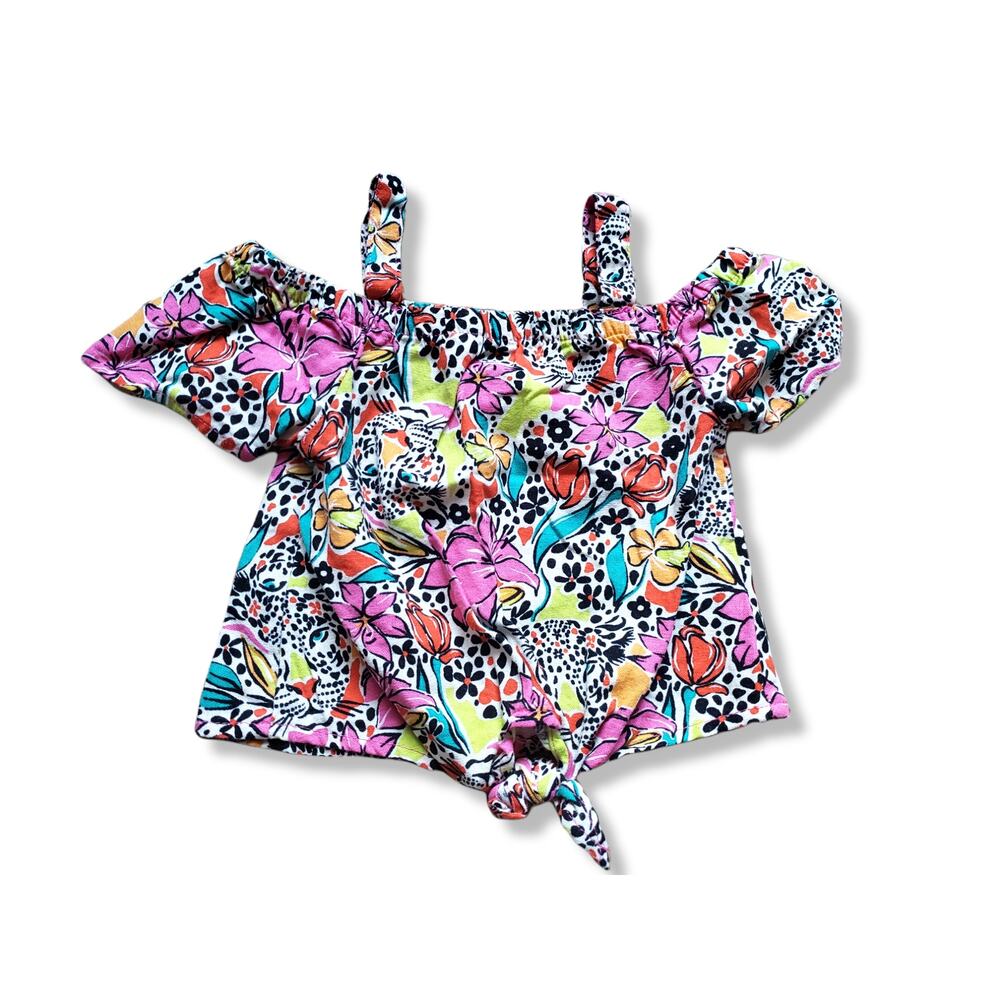 Vince Camuto 3T Girls Tropical Tie Off Shoulder Top